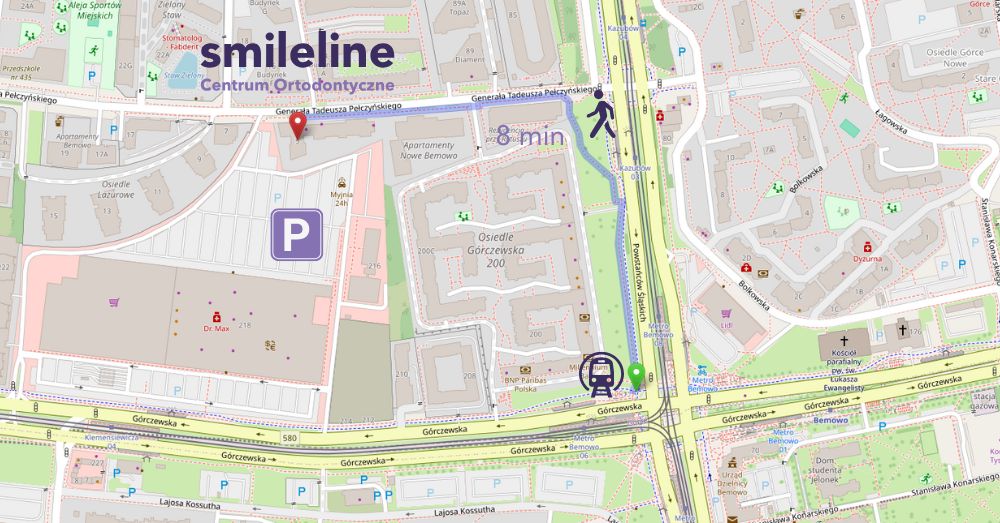 Dojazd do Smileline Centrum Ortodontycznego